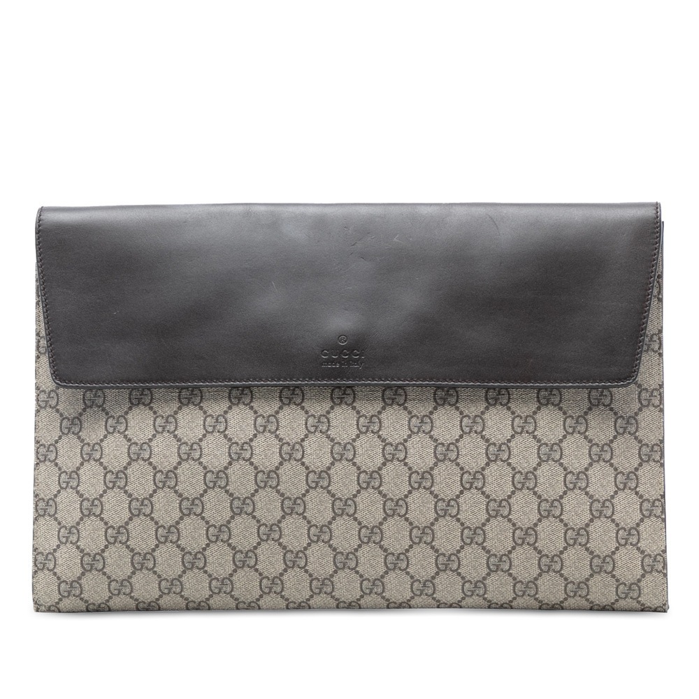 Pre-Loved Gucci GG Supreme Envelope Clutch
